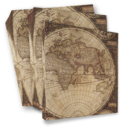 Vintage World Map 3 Ring Binder - Full Wrap