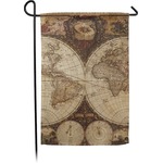 Vintage World Map Small Garden Flag - Double Sided