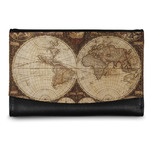 Vintage World Map Genuine Leather Women's Wallet - Small