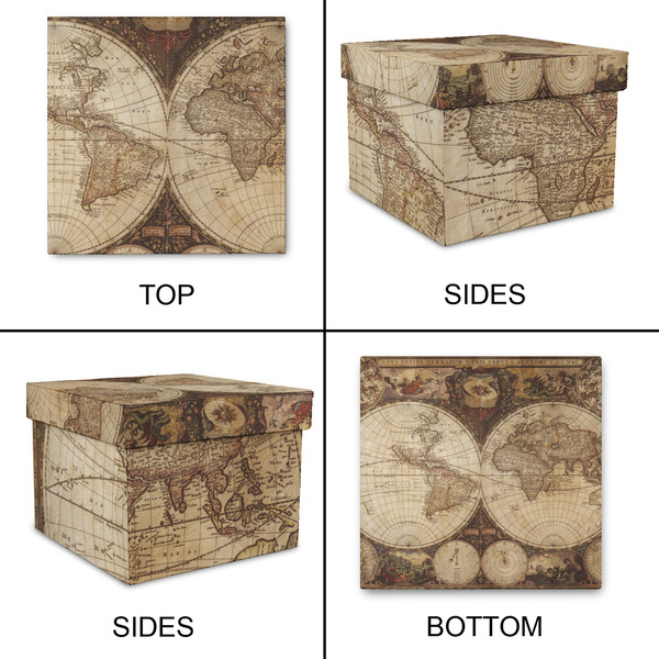 Vintage World Map Gift Boxes with Lid - Canvas Wrapped - Large - Approval