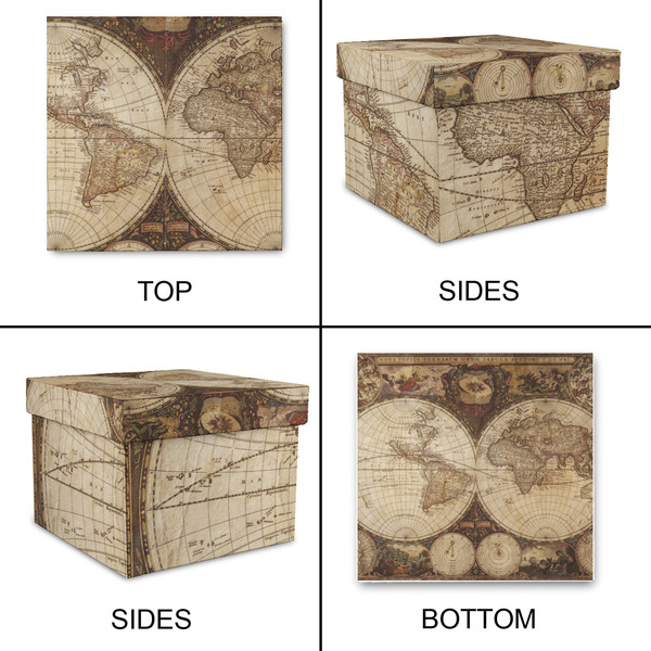 Vintage World Map Gift Boxes with Lid - Canvas Wrapped - Medium - Approval