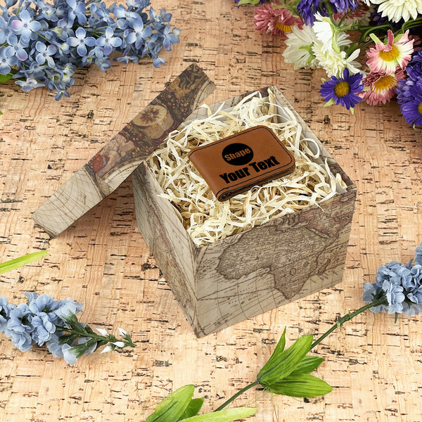 Vintage World Map Gift Boxes with Lid - Canvas Wrapped - Small - In Context