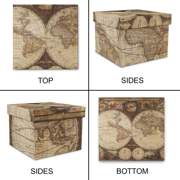 Vintage World Map Gift Boxes with Lid - Canvas Wrapped - X-Large - Approval