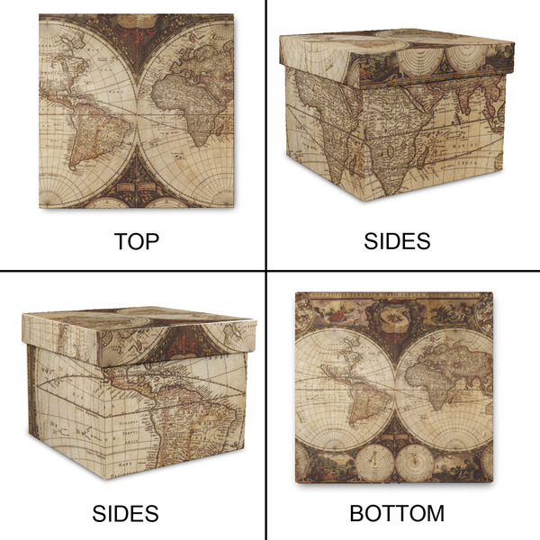 Vintage World Map Gift Boxes with Lid - Canvas Wrapped - XX-Large - Approval