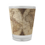 Vintage World Map Glass Shot Glass - 1.5 oz - Set of 4