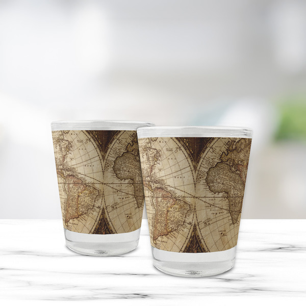 Vintage World Map Glass Shot Glass - Standard - LIFESTYLE