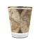 Vintage World Map Glass Shot Glass - 1.5 oz - with Gold Rim - Single