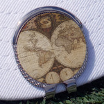 Vintage World Map Golf Ball Marker - Hat Clip