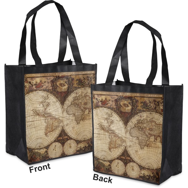 Antique World Map Grocery Bag - Apvl