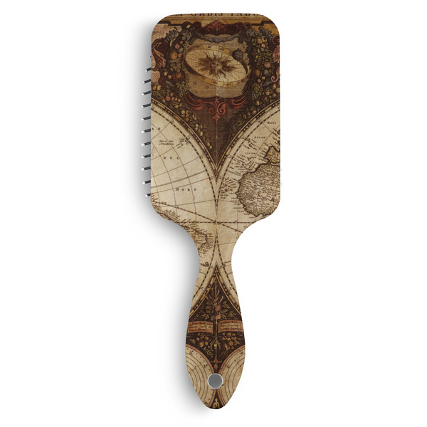 Custom Vintage World Map Hair Brushes