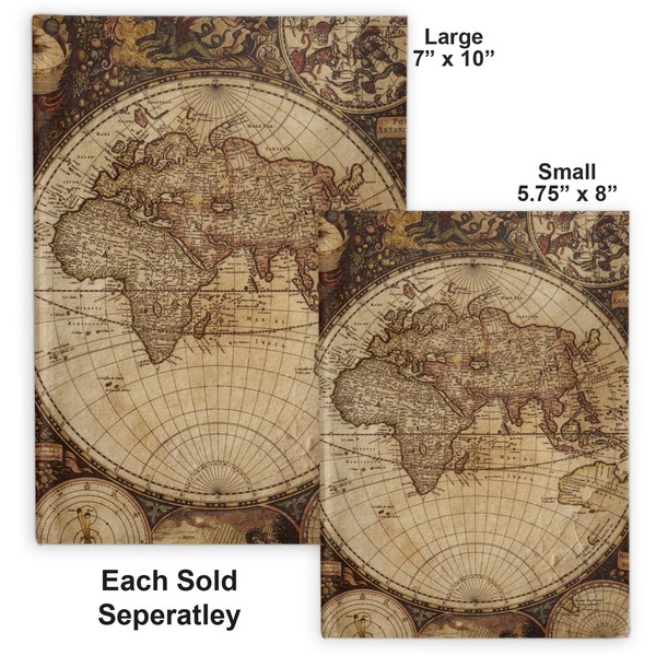 Vintage World Map Hard Cover Journal - Compare