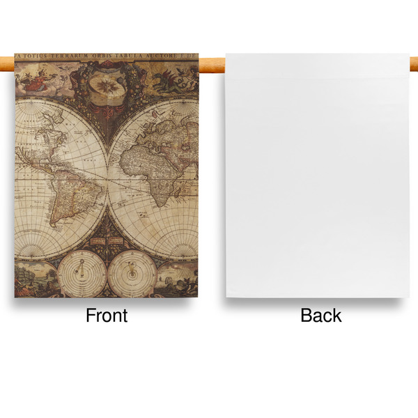 Vintage World Map House Flags - Single Sided - APPROVAL