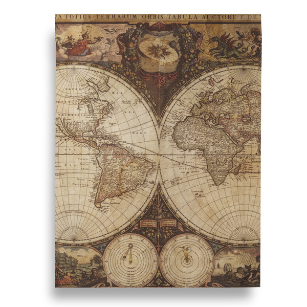 Vintage World Map House Flags - Single Sided - FRONT
