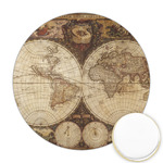 Vintage World Map Printed Cookie Topper - Round