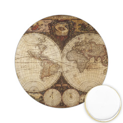 Vintage World Map Printed Cookie Topper - 2.15"