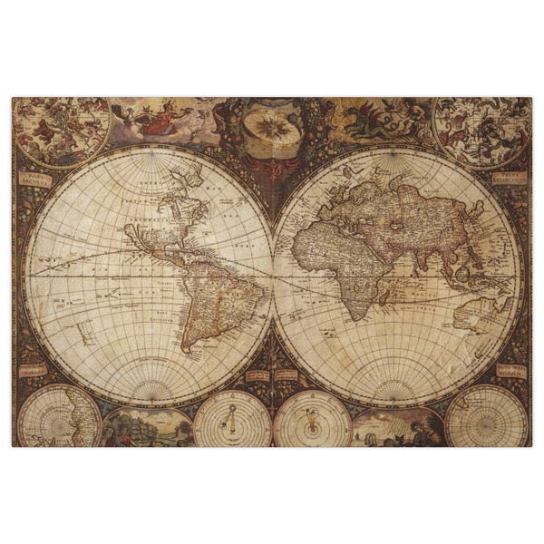 Vintage World Map Indoor / Outdoor Rug - 2'x3' - Front Flat