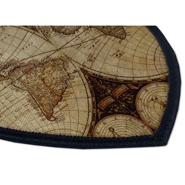 Vintage World Map Iron on Shield 3 Detail