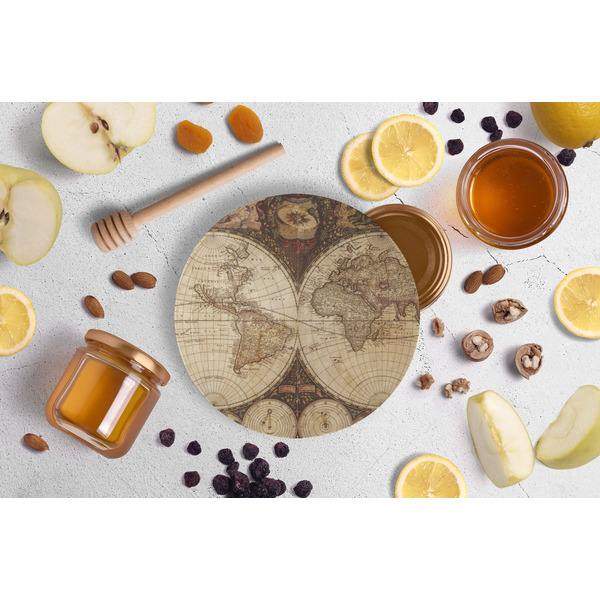 Vintage World Map Jar Opener - Lifestyle Image