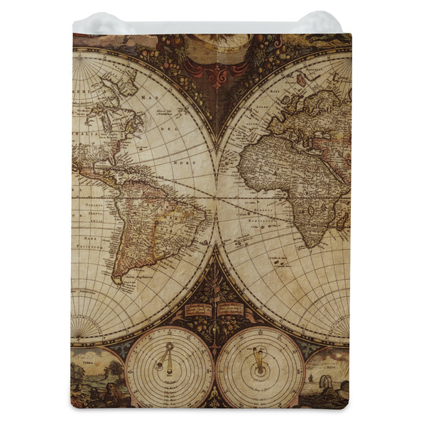 Vintage World Map Jewelry Gift Bag - Gloss - Front