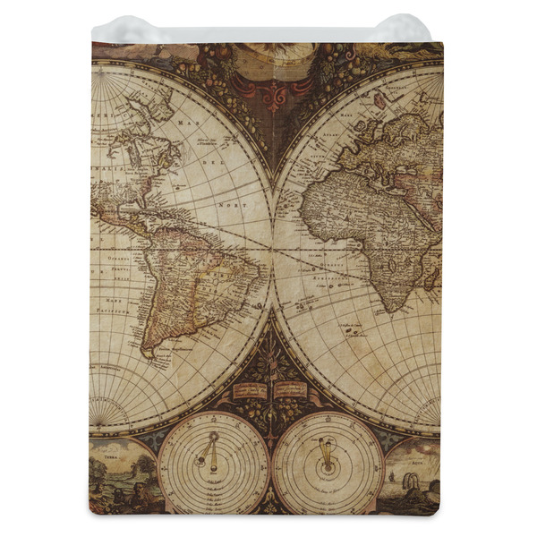 Vintage World Map Jewelry Gift Bag - Matte - Front
