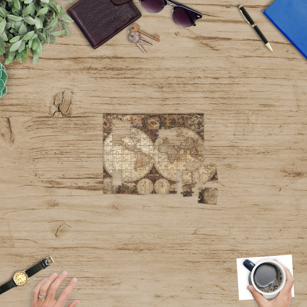 Vintage World Map Jigsaw Puzzle 110 Piece - In Context