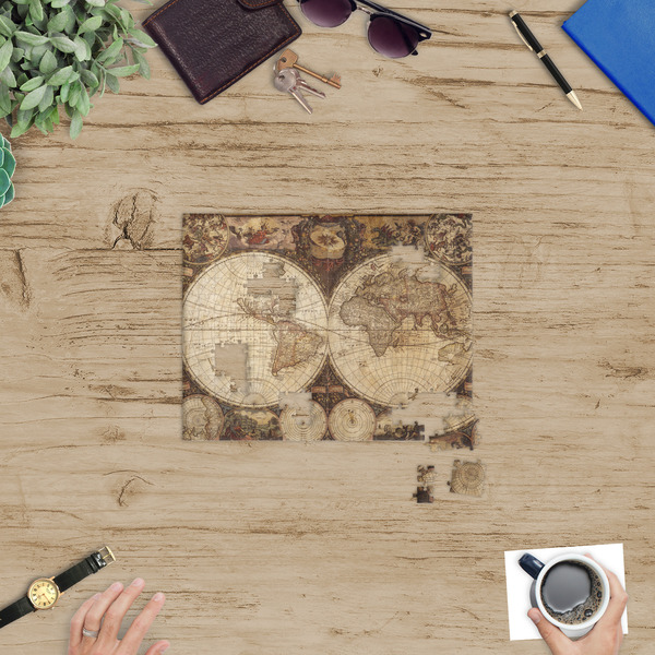 Vintage World Map Jigsaw Puzzle 252 Piece - In Context