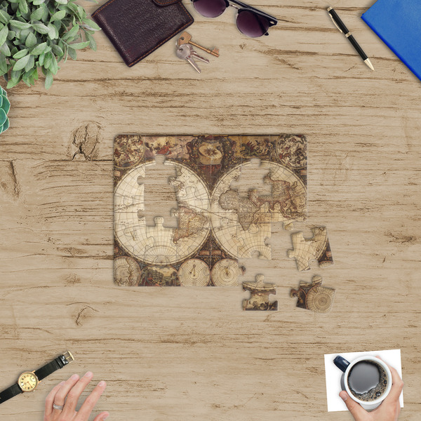 Vintage World Map Jigsaw Puzzle 30 Piece - In Context