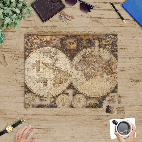 Vintage World Map Jigsaw Puzzle 500 Piece - In Context