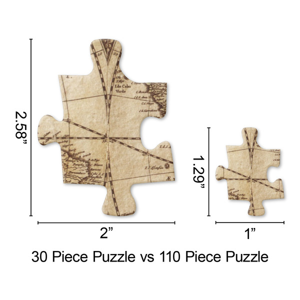 Vintage World Map Jigsaw Puzzle - Piece Comparison