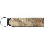 Vintage World Map Neoprene Keychain Fob