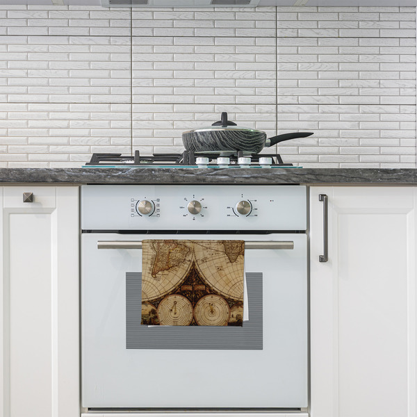 Vintage World Map Kitchen Towel - Poly Cotton - Lifestyle