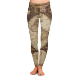 Vintage World Map Ladies Leggings - Extra Small