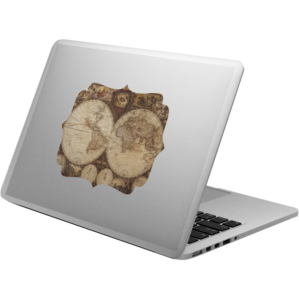 Custom Vintage World Map Laptop Decal
