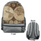 Vintage World Map Large Backpack - Gray - Front & Back View