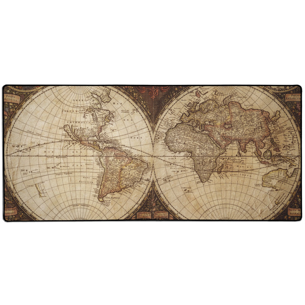 Custom Vintage World Map 3XL Gaming Mouse Pad - 35" x 16"