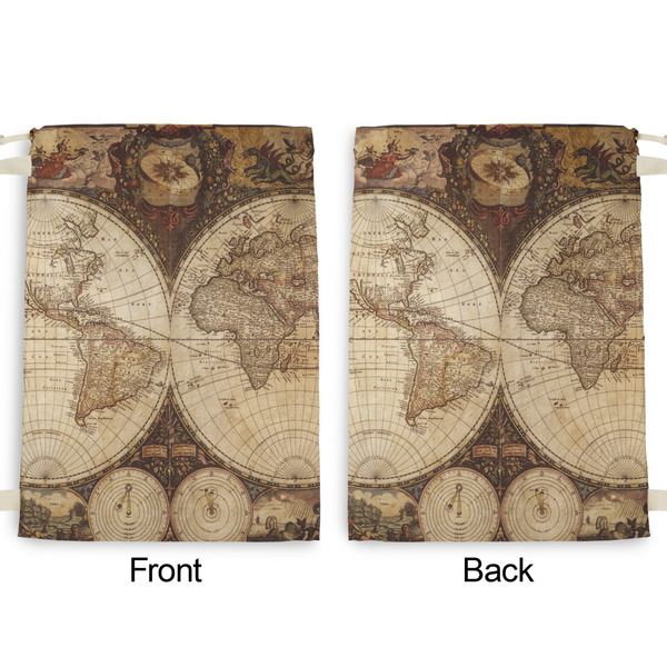 Vintage World Map Large Laundry Bag - Front & Back View