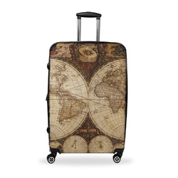 Vintage World Map Suitcase - 28" Large - Checked