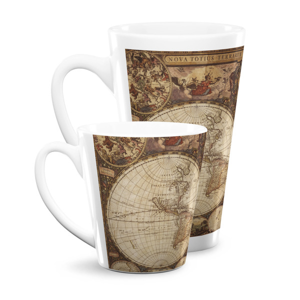 Vintage World Map Latte Mugs Main