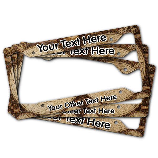 Vintage World Map License Plate Frames - (PARENT MAIN)