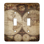 Vintage World Map Light Switch Cover (2 Toggle Plate)
