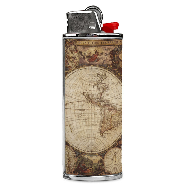 Custom Vintage World Map Case for BIC Lighters