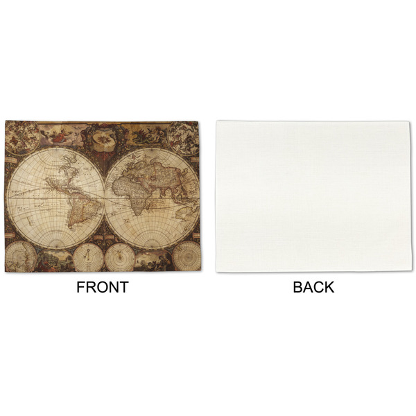 Vintage World Map Linen Placemat - APPROVAL Single (single sided)