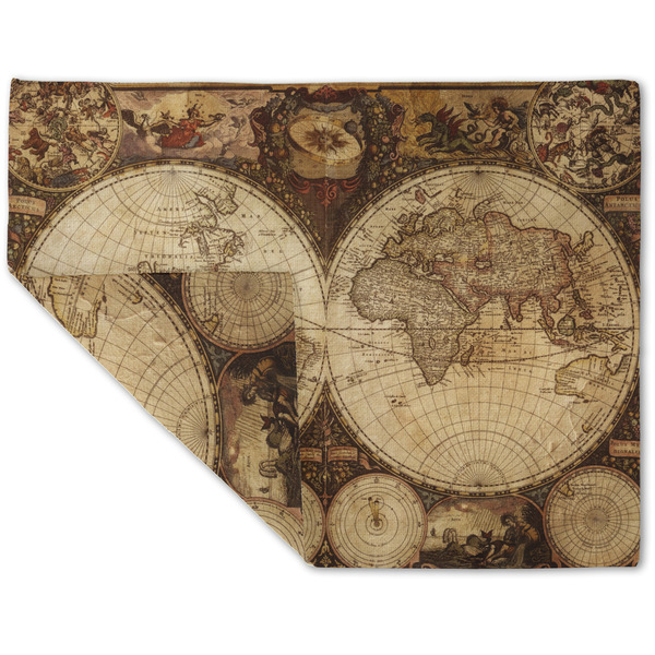 Custom Vintage World Map Double-Sided Linen Placemat - Single