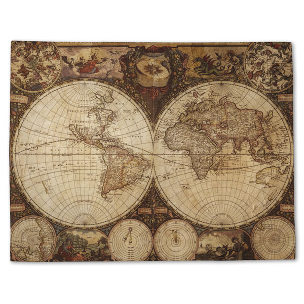 Custom Vintage World Map Single-Sided Linen Placemat - Single