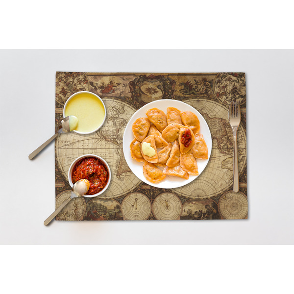 Vintage World Map Linen Placemat - Lifestyle (single)
