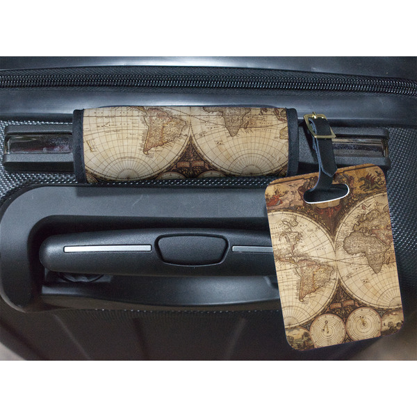Antique World Map Luggage Wrap & Tag