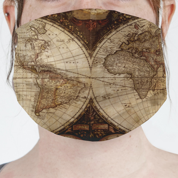 Custom Vintage World Map Face Mask Cover