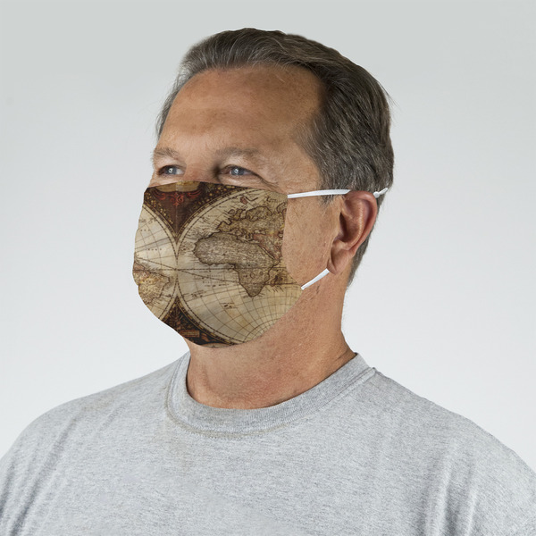 Vintage World Map Mask - Quarter View on Guy