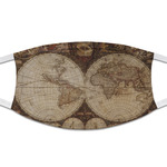 Vintage World Map Cloth Face Mask (T-Shirt Fabric)