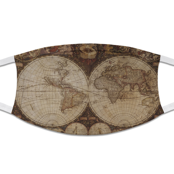 Custom Vintage World Map Cloth Face Mask (T-Shirt Fabric)